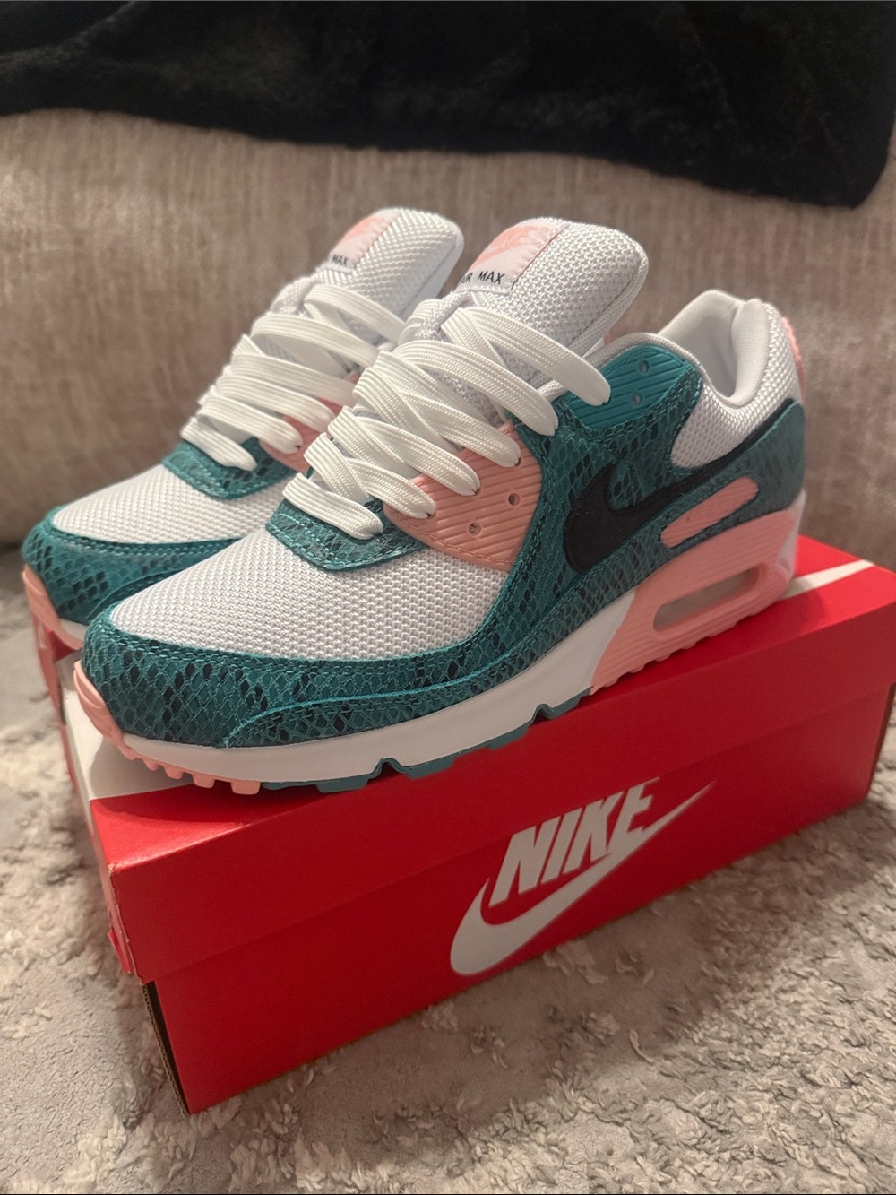 Nike Air Max 90 washed Teal snakeskin